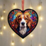 Beagle Stained Glass Effect Heart Suncatcher, thumbnail 3 of 6