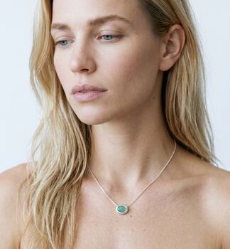 Enso Amazonite And 925 Sterling Silver Necklace, 2 of 5