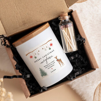 Personalised Merry Christmas Candle Gift Set, 2 of 6