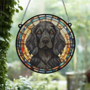 Cocker Spaniel Black Stained Glass Effect Suncatcher, 5 of 5