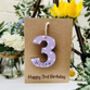 Personalised 3rd Third Birthday Card Wooden Three Gift, thumbnail 4 of 9