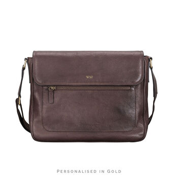 Men's Soft Leather Messenger Bag 'Livorno', 11 of 12