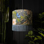 Emerald Mythical Plumes Peacock Lampshade With Fringing, thumbnail 1 of 9