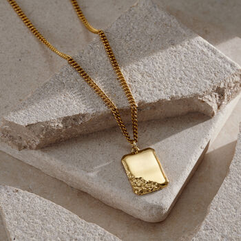 Square Bevelled Edge Strata Pendant Necklace, 2 of 7