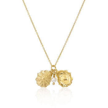 Gaia 18ct Gold Vermeil Oyster Shell And Pearl Necklace, 5 of 9