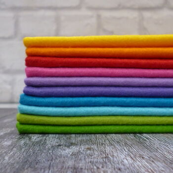 Rainbow Felt Craft Pack 12' Squares Of Wool Blend Felt, 2 of 2