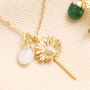 Personalised Birth Flower And Birthstone Pendant Necklace In Gold Plating, thumbnail 2 of 4