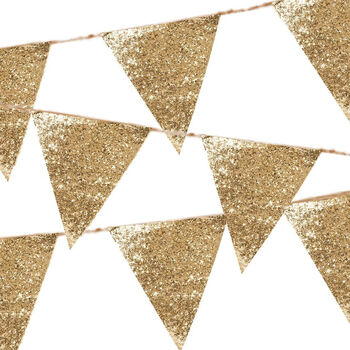 Luxe Gold Glitter Bunting Three Metres, 4 of 4