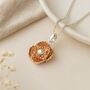 Personalised Rose Gold Plated Silver Poppy Pendant August Birth Flower, thumbnail 3 of 8