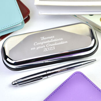 Personalised Boxed Chrome Pen, 2 of 7