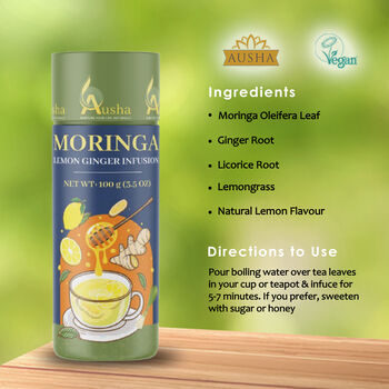 Moringa Lemon Ginger Tea 100g, 5 of 6