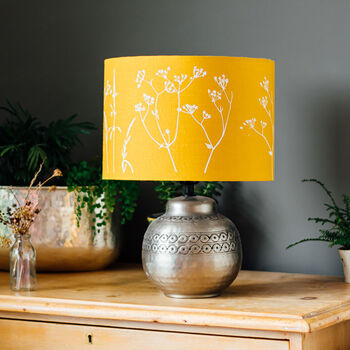 Hedgerow Flowers Linen Drum Lampshade, 4 of 6