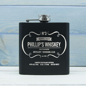 Personalised Whiskey Vintage Style Hip Flask, 2 of 2