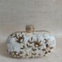Off White Oval Floral Clutch, thumbnail 5 of 11