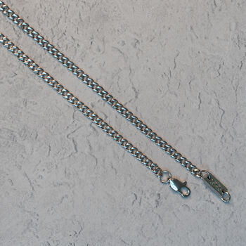 Cuban 3.7mm Men's Necklace | Silver Stainless Steel / Rhodium Coating, 2 of 3
