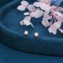 Tiny Genuine Pearl Stud Earrings In Sterling Silver, thumbnail 7 of 12