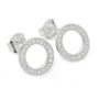 925 Sterling Silver Designer Art Deco Halo Studs, thumbnail 1 of 4