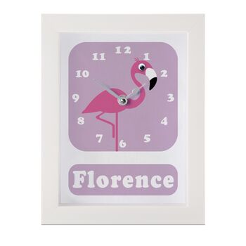 Personalised Childrens Flamingo Clock, 8 of 9