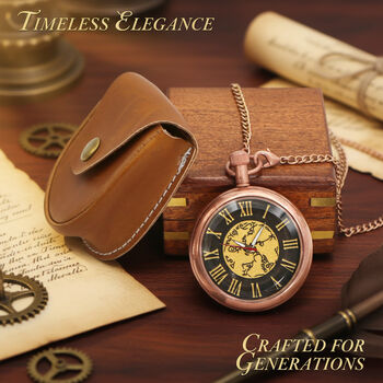 Personalised The Clipper Pocket Watch With Case Elegant Keepsake For Birthday And Anniversary, 6 of 12