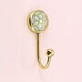 G Decor Mother Of Pearl Patterned Gold Brass Coat Hook, thumbnail 5 of 11