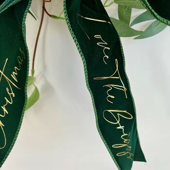 Personalised Velvet Christmas Wreath Bow, 5 of 7