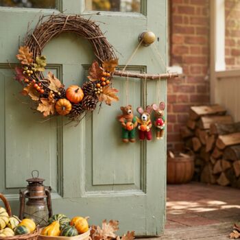 Handmade Felt Radley The Bear Hanging Autumn Decoration, 3 of 4