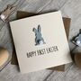 Personalised Happy First Easter Painted Rabbit Card, thumbnail 4 of 4