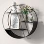 Small Round Black Metal Floating Shelf, thumbnail 2 of 4