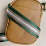 Glitter Stripe Bag Strap In Emerald Green And Gold, thumbnail 2 of 2