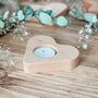 Set Of Two Love Heart Wooden Tealight Holders, thumbnail 2 of 6