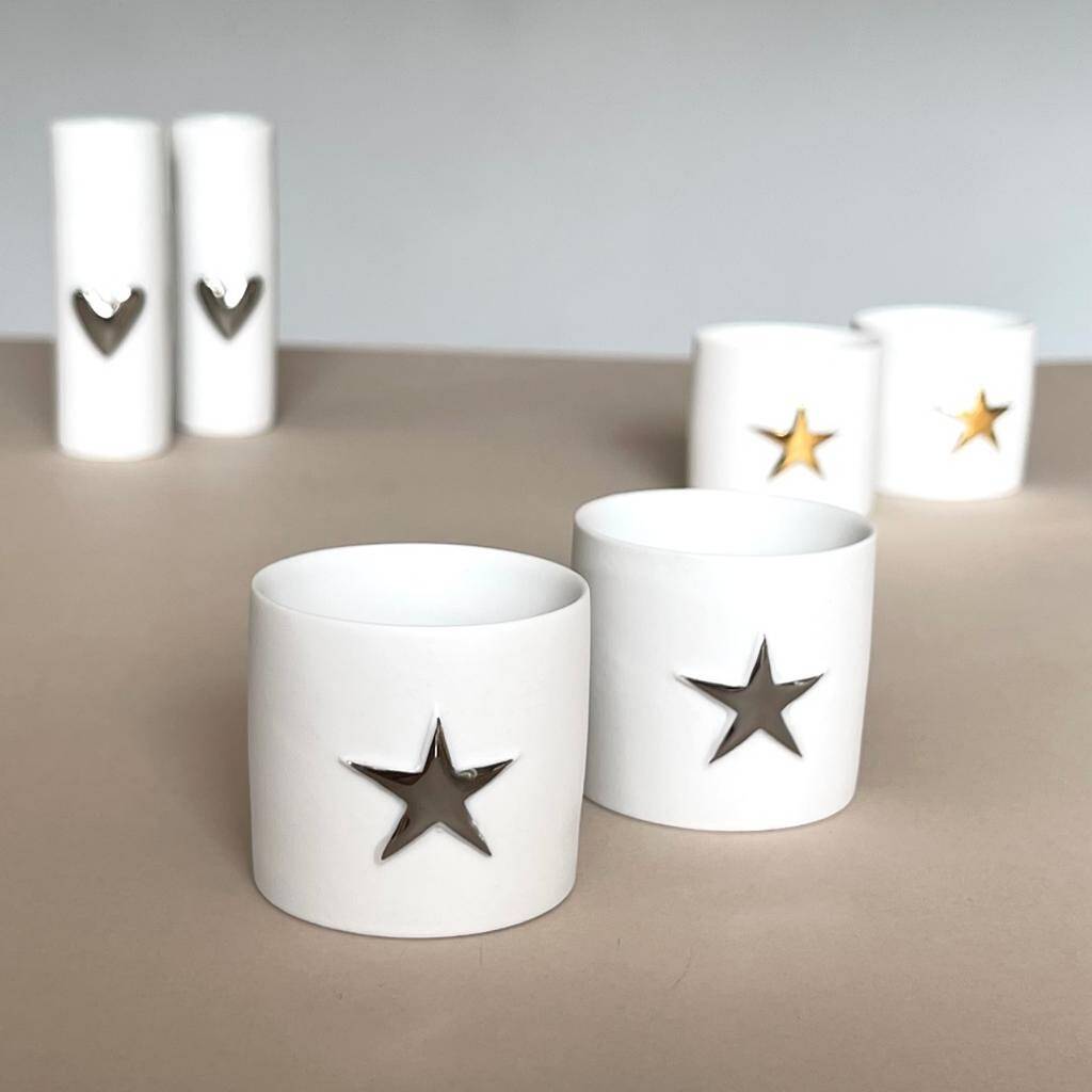 Tealight Holders With Star Set Of Two, 1 of 6