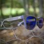 Orleans Sunglasses Recycled Denim Frame And Blue Lens, thumbnail 6 of 12