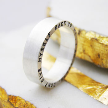 Personalised Silver Narrative Ring With/Out Diamond, 4 of 9