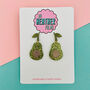 Avocado Glitter Resin Earrings, thumbnail 1 of 2