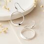Sterling Silver Twisted Hoop Drop Earrings, thumbnail 1 of 5