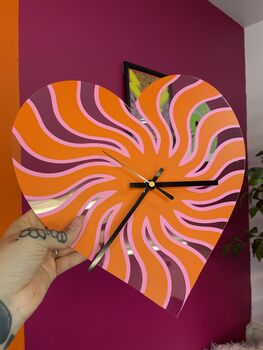 Sun Ray Heart Shape Decorative Clock, 5 of 7