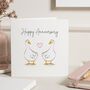 Personalised Cute Goose Anniversary Card For Couple, thumbnail 1 of 7