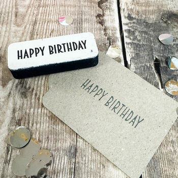 Handmade Happy Birthday Rubber Stamp, 5 of 5