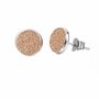 Round Rose Druzy 925 Sterling Silver Stud Earrings, thumbnail 3 of 5