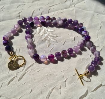 Amethyst And Agate Zodiac Crystal Necklace, 10 of 10