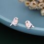Sterling Silver Baby Robin Bird Stud Earrings, thumbnail 1 of 11