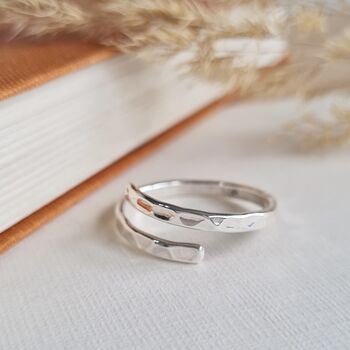 Sterling Silver Pebble Wrap Ring, 3 of 8