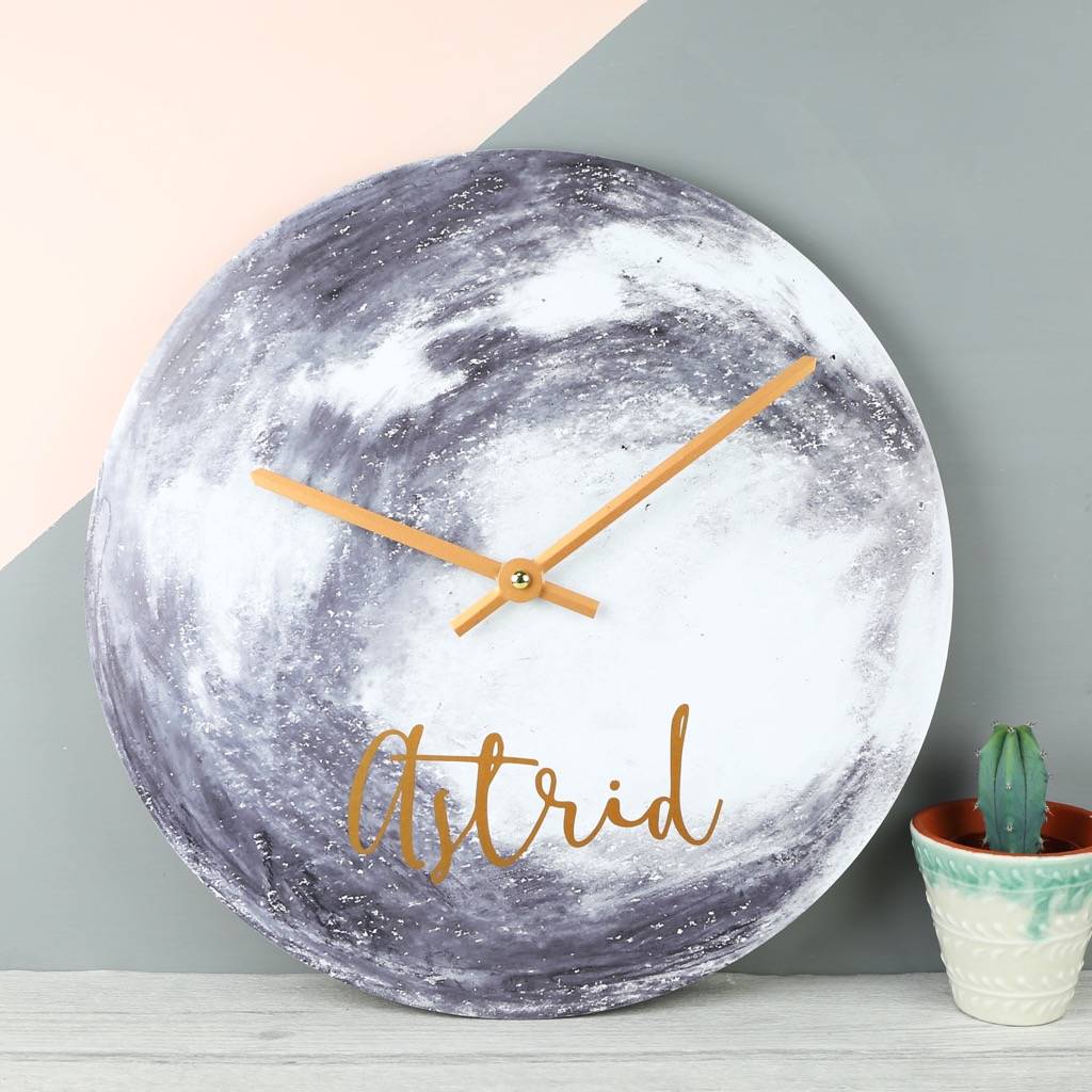 Personalised Moon Wall Clock By Lisa Angel