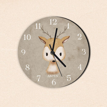 Woodland Deer Personalised Clock, 3 of 4