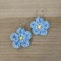 Handmade Crochet Forget Me Not Earrings: Surgical Steel, thumbnail 11 of 11