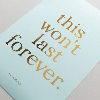 Personalised A Note To Say Metallic Typography Print, 6 of 9