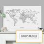 Personalised White Pinboard World Map, thumbnail 9 of 12