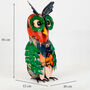 Recycled Tin Owl Ornament, thumbnail 4 of 4