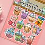 Bubble Tea Sticker Sheet | Cute Stickers, thumbnail 3 of 4