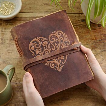 Heart Buffalo Leather Wraparound Journal, 2 of 5